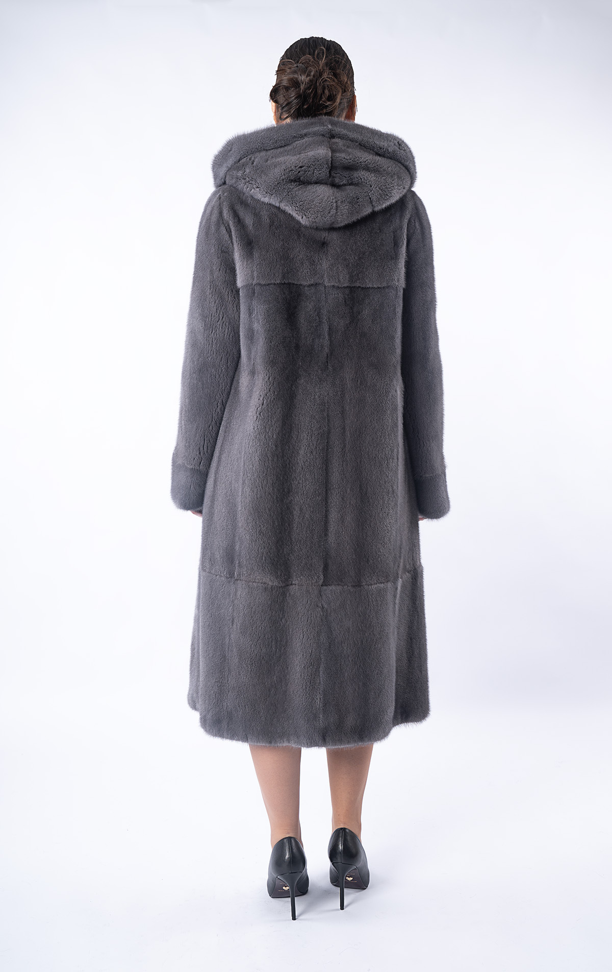 Шуба женская норковая Меха России 518 с капюшоном Шуба женская норковая Меха России 518 с капюшоном