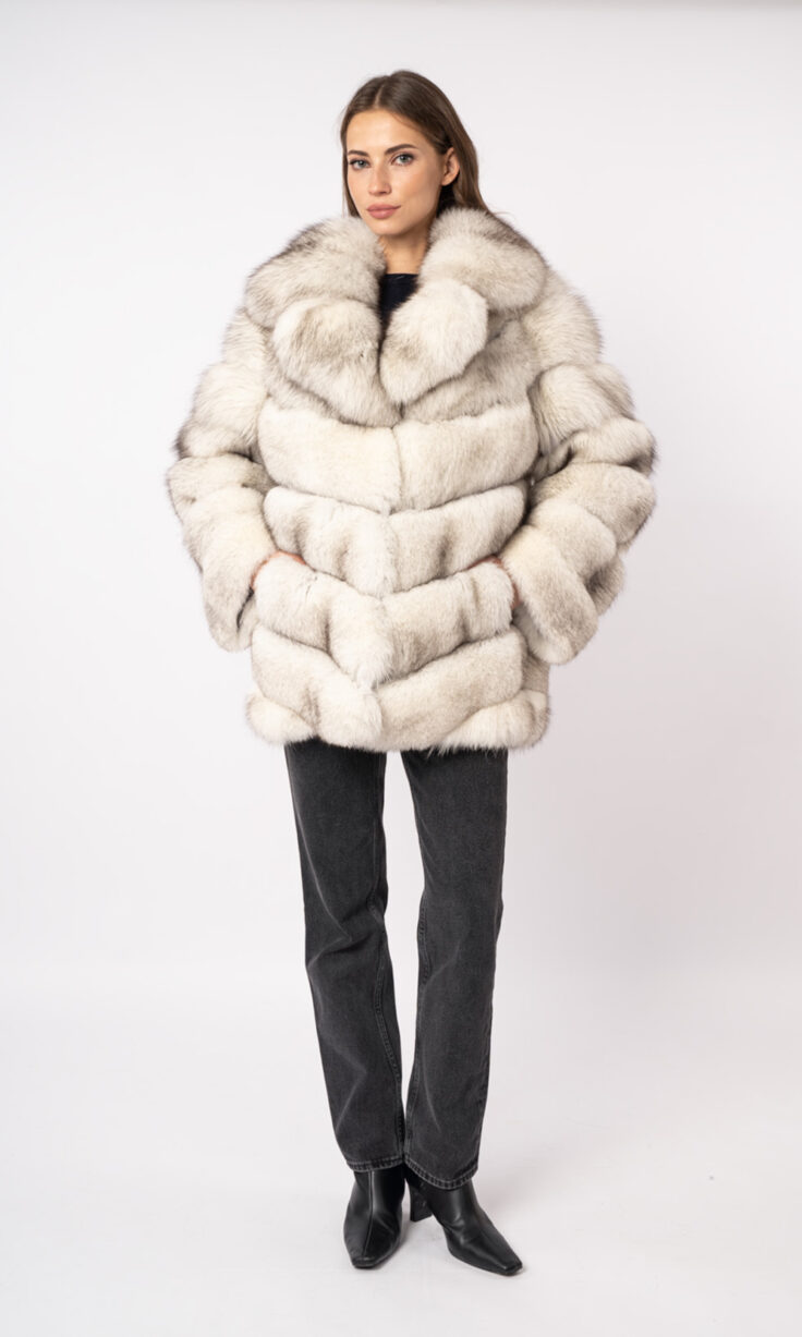 Шуба женская из меха песца Меха России А-4 Шуба женская из меха песца Меха России А-4