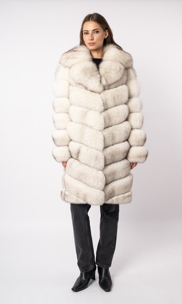 Шуба женская из меха песца Меха России А-4 Шуба женская из меха песца Меха России А-4