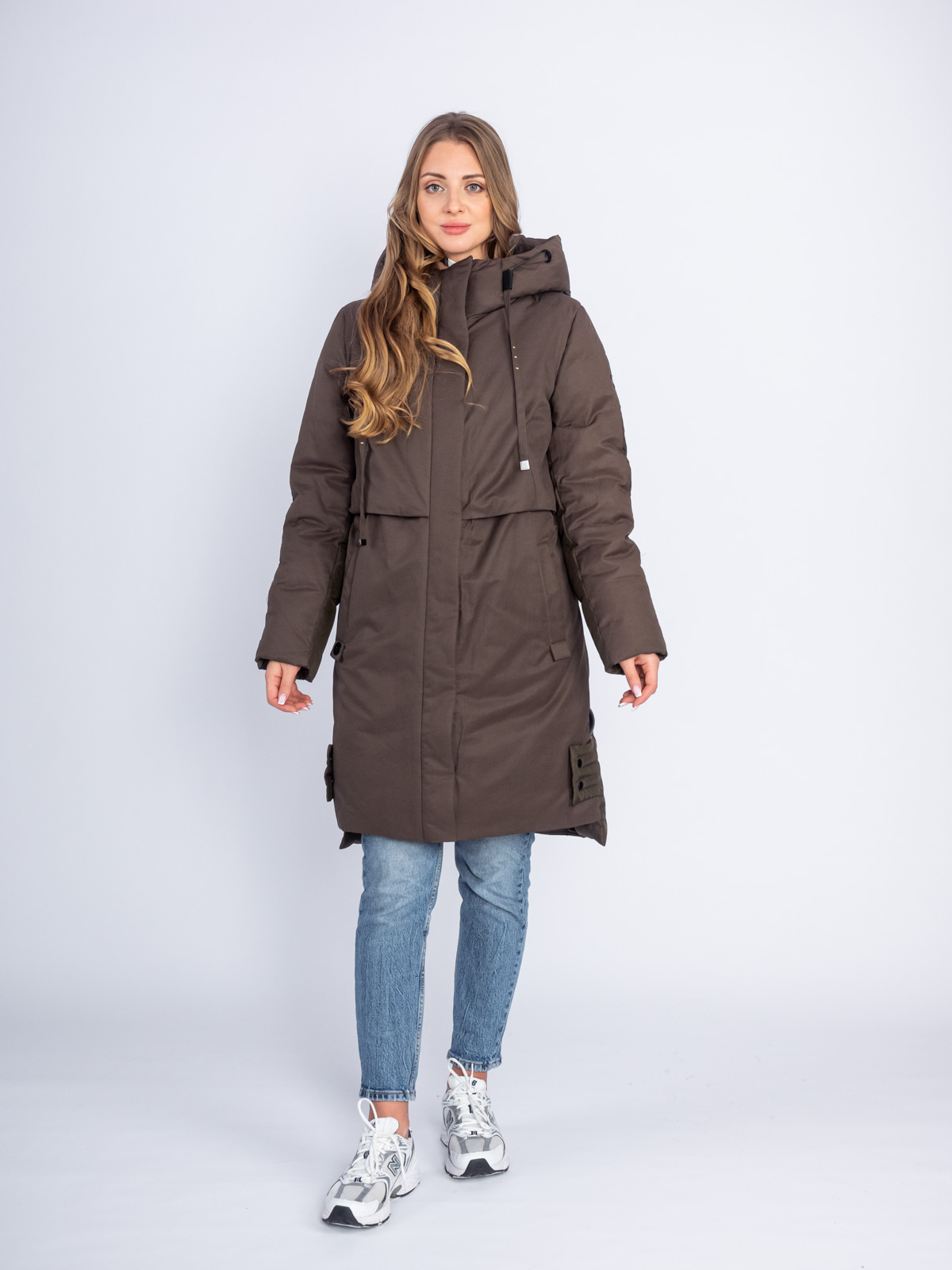 Пуховик женский Alyaska 171092 с капюшоном хаки Пуховик женский Alyaska 171092 с капюшоном хаки