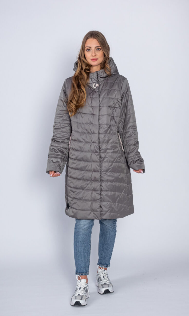 Пуховик женский Alyaska 19021 с капюшоном табак