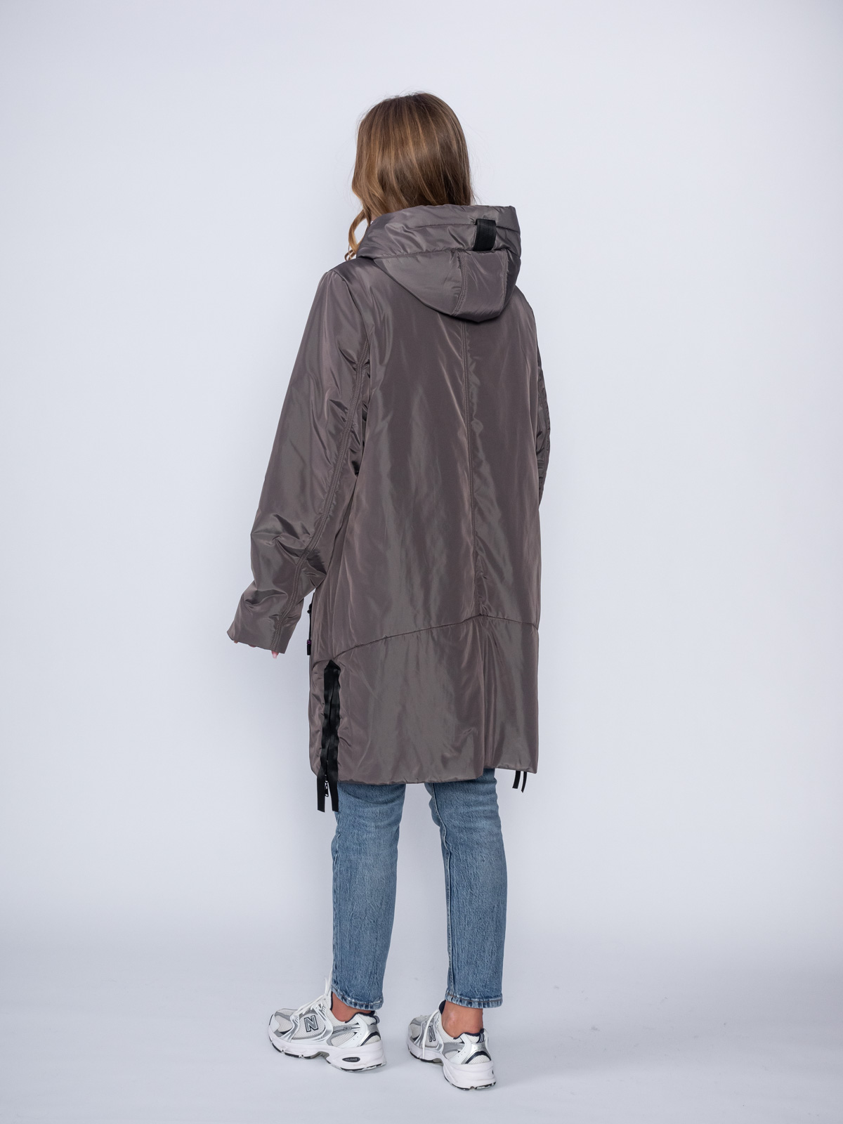 Пуховик женский 5459 с капюшоном кофе Пуховик женский 5459 с капюшоном кофе