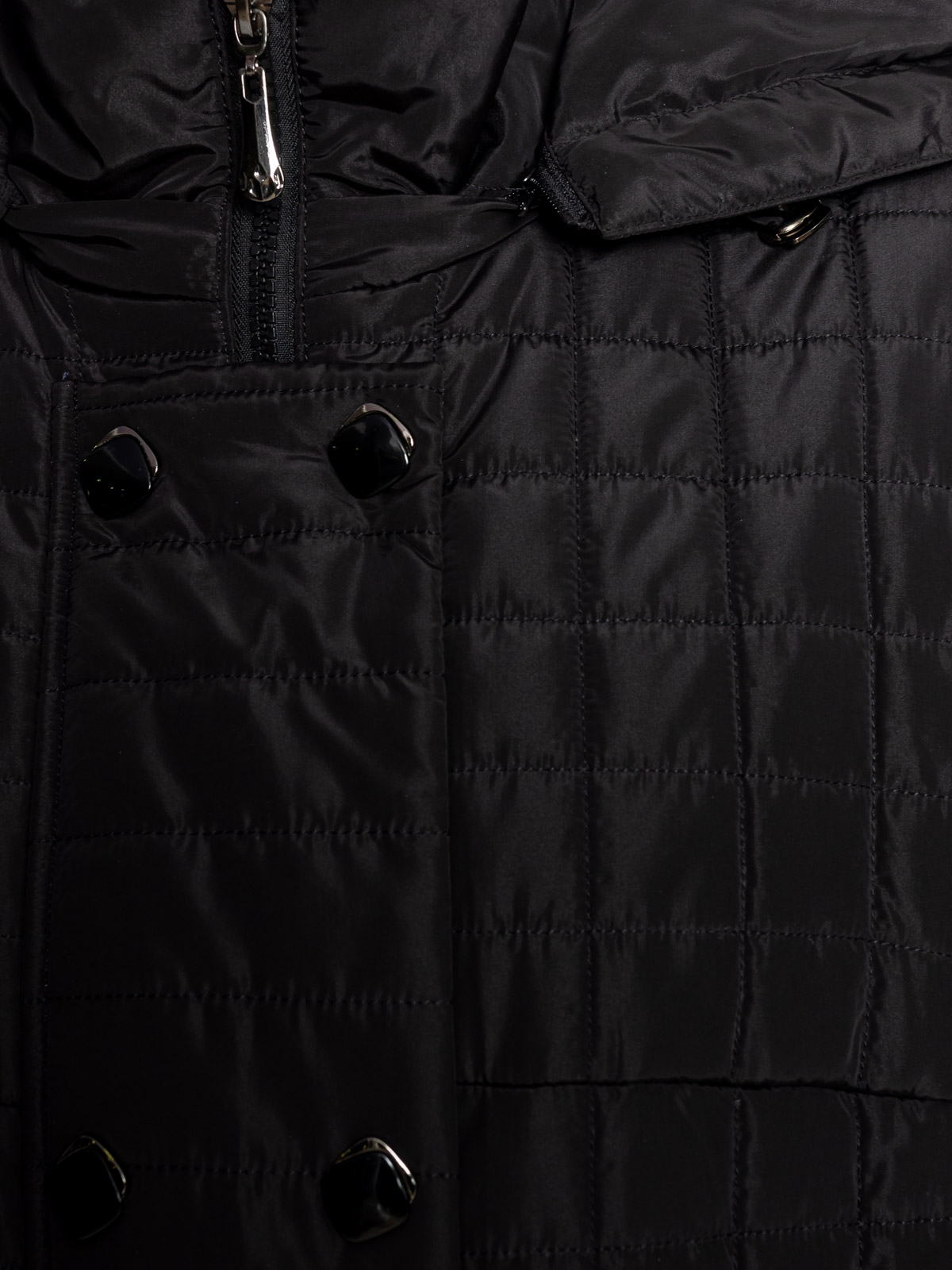 Пуховик женский Мануфактура Носова 006 с капюшоном черный Пуховик женский Мануфактура Носова 006 с капюшоном черный