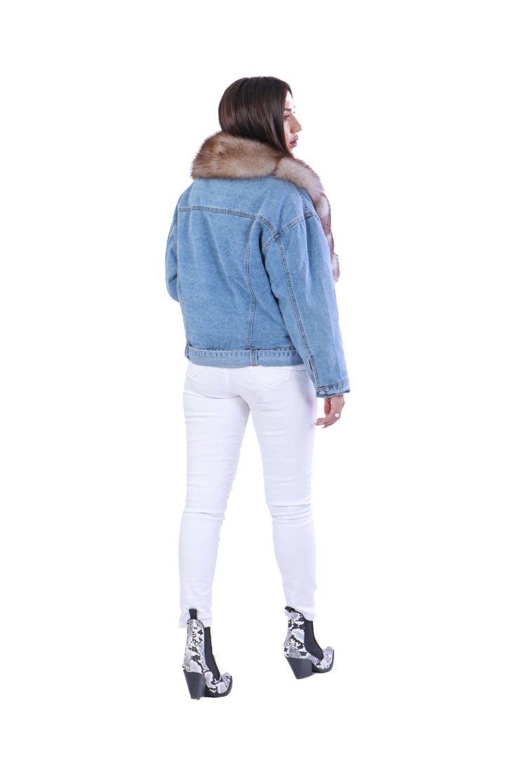 Куртка женская  джинсовая с отделкой из меха песца SOFI FURS ALEX GROUP СВП купить в Уфе