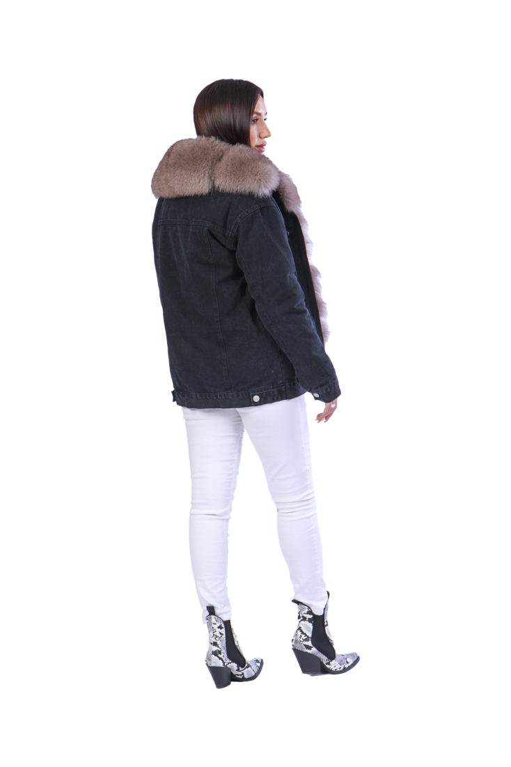 Куртка женская джинсовая с отделкой из меха песца SOFI FURS ALEX GROUP ГАП купить в Уфе