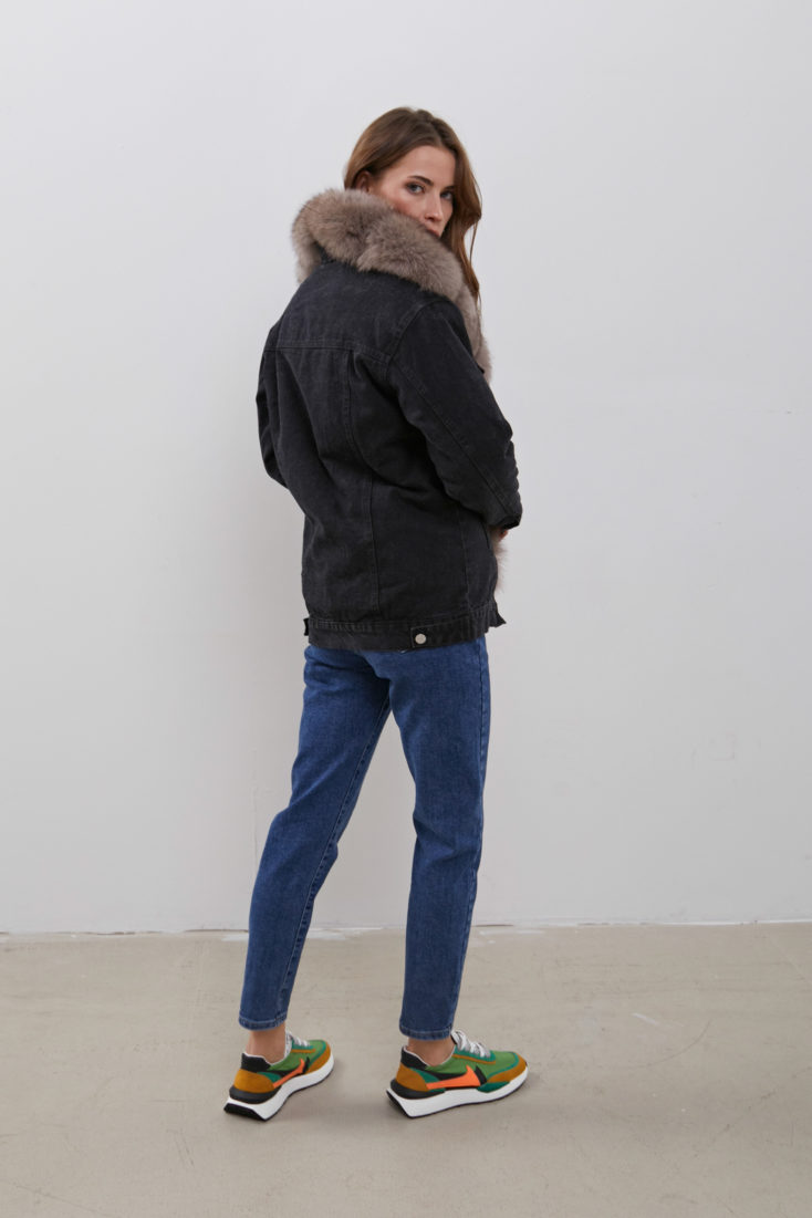 Куртка женская джинсовая с отделкой из меха песца SOFI FURS ALEX GROUP ГАП