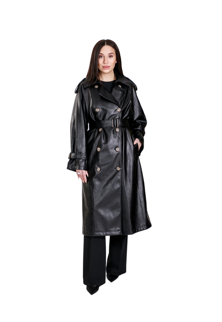 Пальто женское из эко-кожи ElektraStyle 6-0228