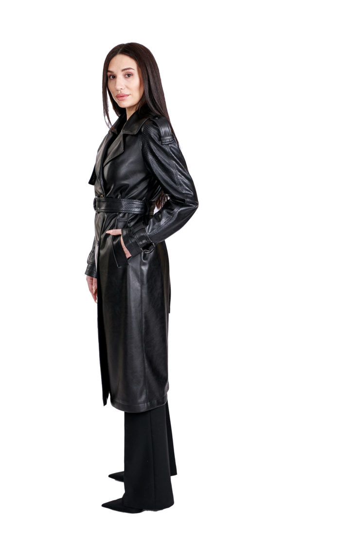 Пальто женское из эко-кожи ElektraStyle 6-0005 купить в Уфе