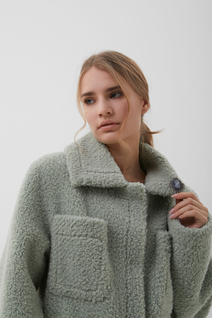 Пальто из эко-меха GRV Premium Furs M-2127 купить в Уфе