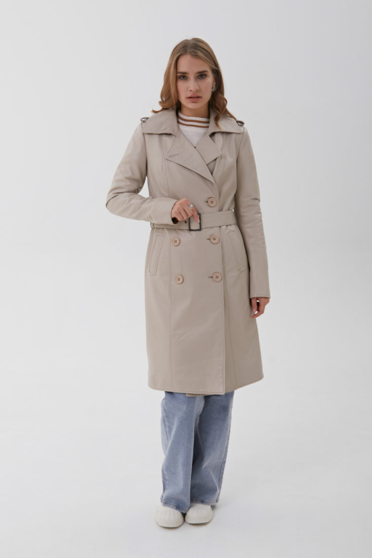 Пальто из натуральной кожи OKSA 9906 купить в Уфе