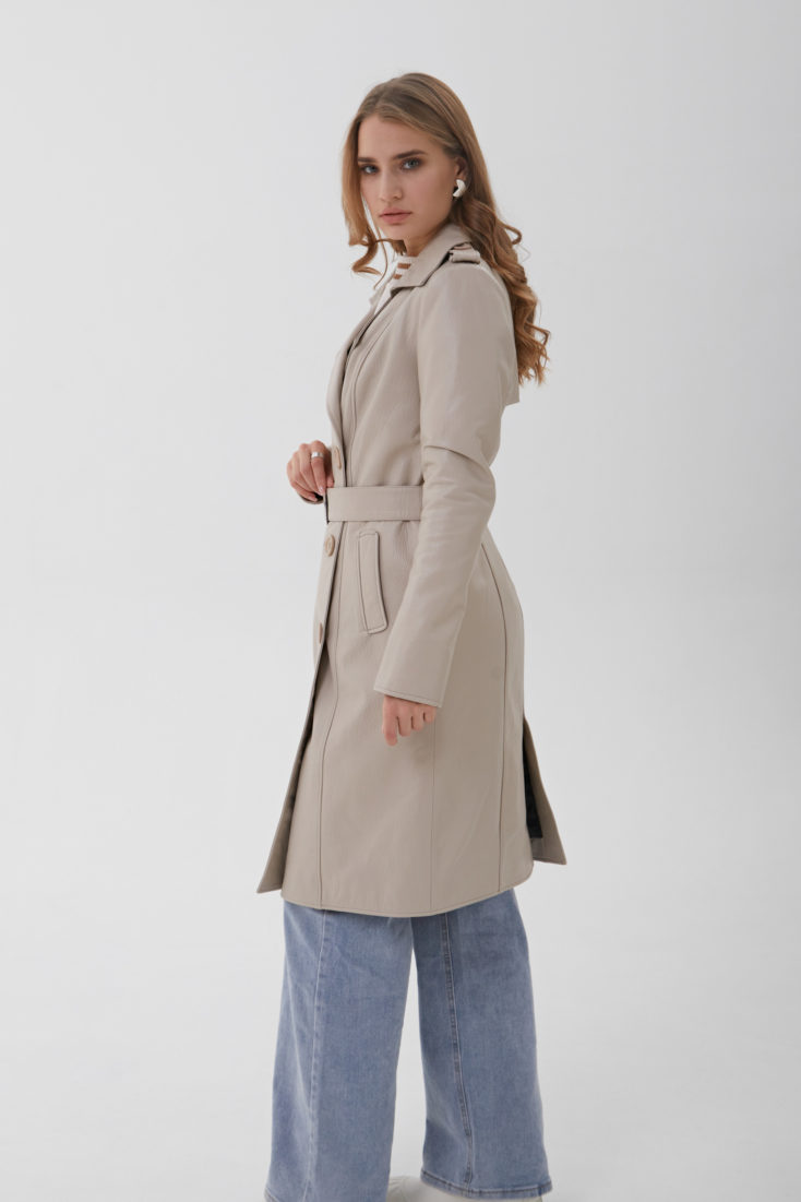 Пальто из натуральной кожи OKSA 9906 купить в Уфе