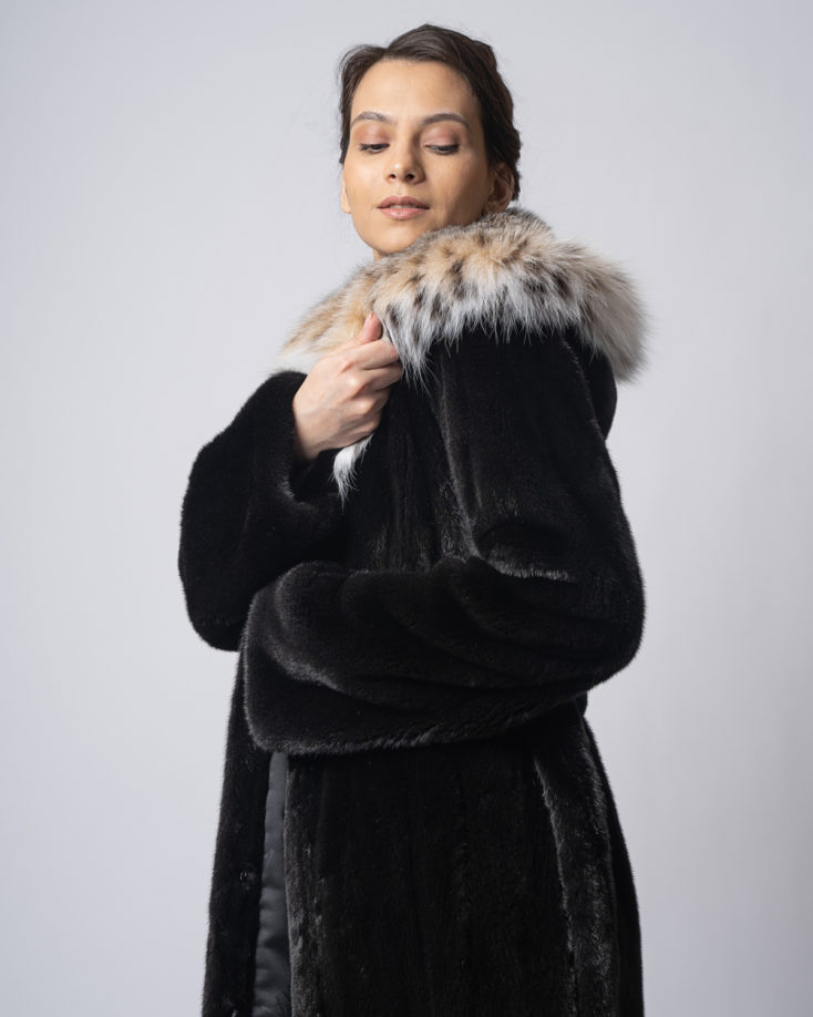 Шуба норковая Блэкглама MS MOUSIOS FURS 145 HOOD