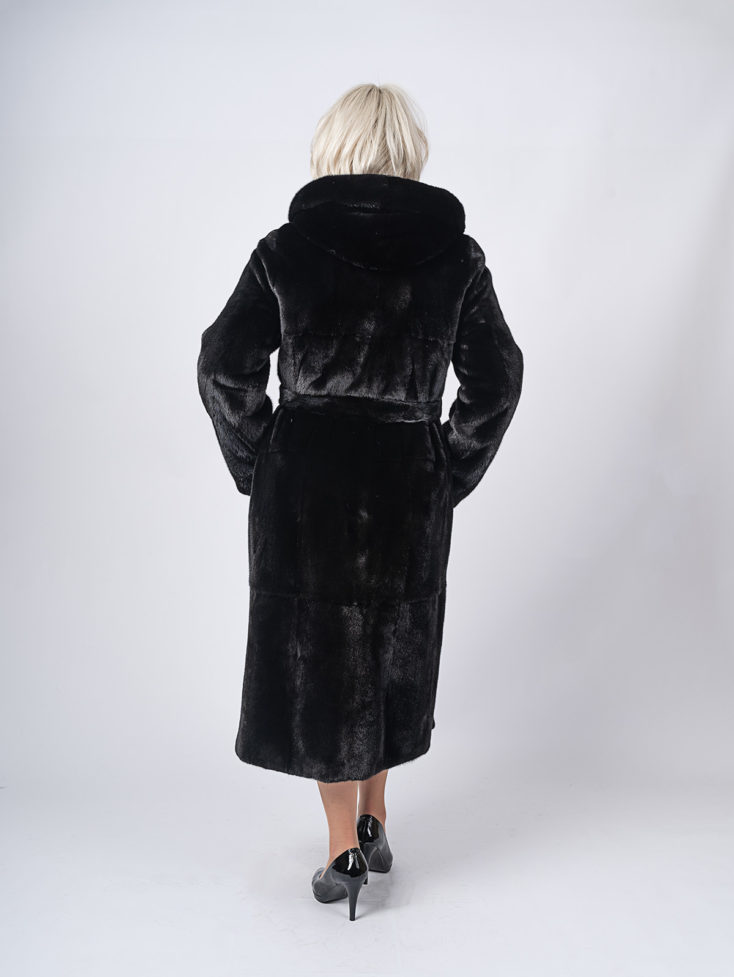 Шуба женская норковая блэкглама MS MOUSIOS FURS 145 HOOD